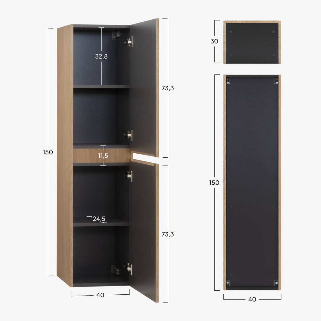 Tália - Mobile laterale sospeso con anta soft-close | Vari Colori