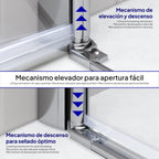 LIMA - Frontal de ducha en vidrio templado de 6 mm parcialmente esmerilado - Puertas batientes