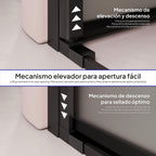LARA - Frontal de duche em vidro temperado fosco de 6 mm, portas batentes e perfis pretos