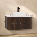 Maia - Mueble de lavabo suspendido con cajones soft-close | 90 cm | Blanco acanalado