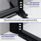 EMMA - Cabina doccia con vetro trasparente 6 mm - Porte articolate e profili neri