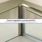 NICOLE - Cabina doccia con ingresso frontale e porte pieghevoli in vetro temperato da 8 mm