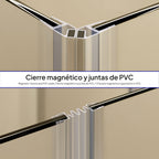 ALICE - Cabina de ducha de esquina con puertas articuladas en vidrio templado esmerilado