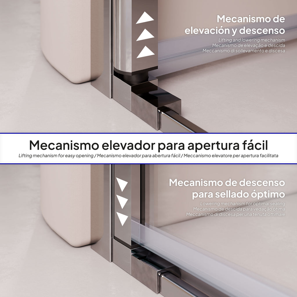 LARA - Porta doccia con ante a battente in vetro temperato parzialmente satinato 6 mm