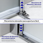 LENA - Frontal de ducha con puertas plegables en vidrio templado esmerilado