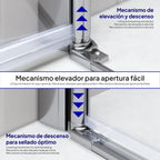 LENA - Frontal de ducha con puertas plegables en vidrio templado parcialmente esmerilado