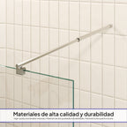 FIONA - Panel de Ducha Walk-In en Vidrio Parcialmente Esmerilado 10 mm con perfil y Barra Estabilizadora Cromado