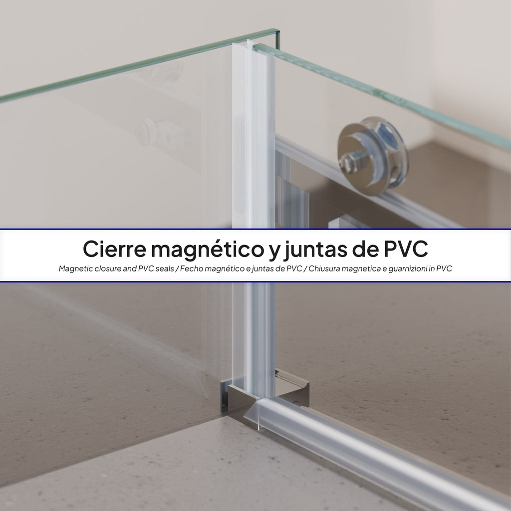 VIOLA - Cabina doccia con porta scorrevole in vetro temperato da 8 mm con altezza di 200 cm