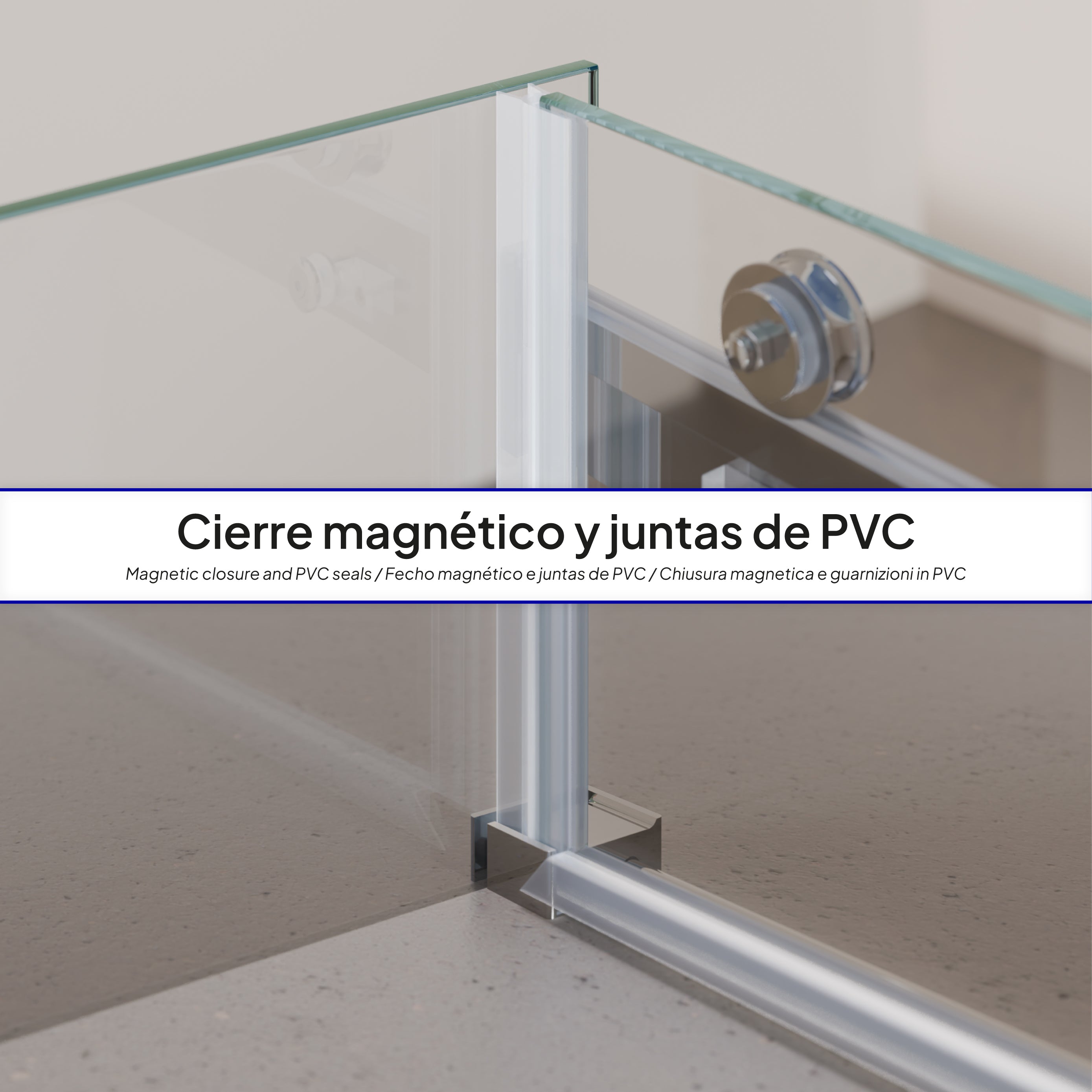 VIOLA - Cabina doccia con porta scorrevole in vetro temperato da 8 mm con altezza di 200 cm