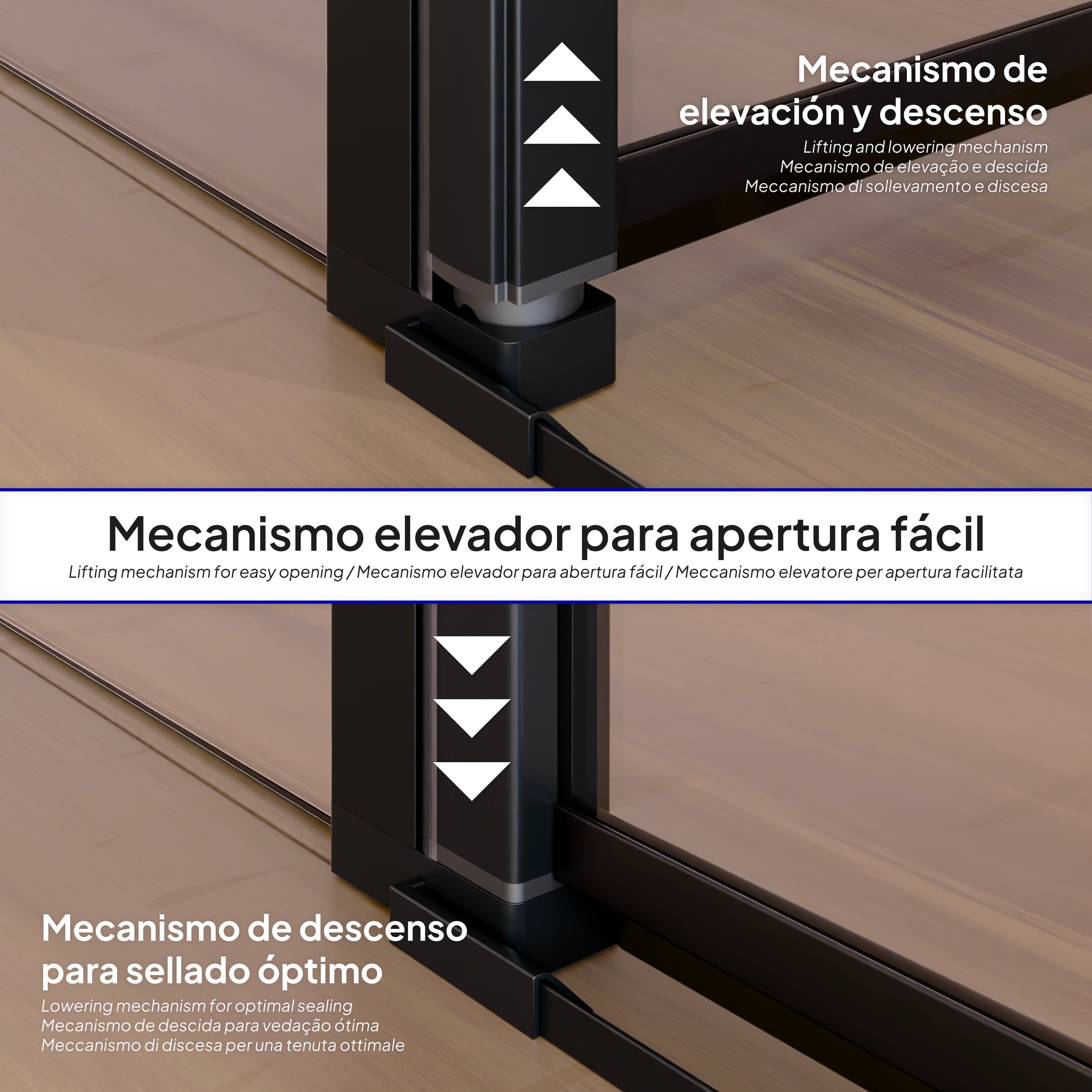 LINDA - Cabine de duche de entrada de canto com portas articuladas em vidro temperado e perfis preto
