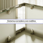 DIANA - Cabine de duche de entrada de canto com portas de correr em vidro temperado fosco