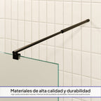 OLIVIA - Painel de Duche Walk-In em Vidro Fosco 10mm com Perfil e Barra Estabilizadora Preto
