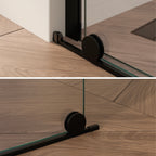 NADINE - Panel de Ducha Walk-In en Vidrio Templado 8 mm con Perfil Negro