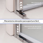 LARA - Frontal de duche em vidro temperado fosco de 6 mm e portas batentes