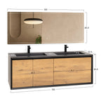 Fidia - Conjunto de baño suspendido doble - Disponible en 150 y 190 cm