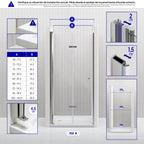 MILA - Puerta plegable en vidrio templado de 6 mm - Varios tamaños