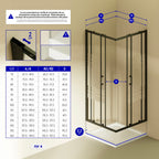DIANA - Cabine de duche de entrada de canto com portas de correr em vidro meio fosco