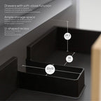 Hebe - Mueble de lavabo suspendido 90 cm blanco mate/roble con soft-close