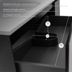 Dafne - Mobile lavabo sospeso 120 cm in nero opaco con soft-close