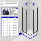 EMMA - Cabina doccia con vetro trasparente 6 mm - Porte articolate e profili neri
