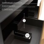 Fidia – Móvel de lavatório duplo suspenso Preto/Carvalho | 150 ou 190 cm