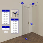 NADINE - Pannello Doccia Walk-In in Vetro Temperato 8 mm con Profilo cromato