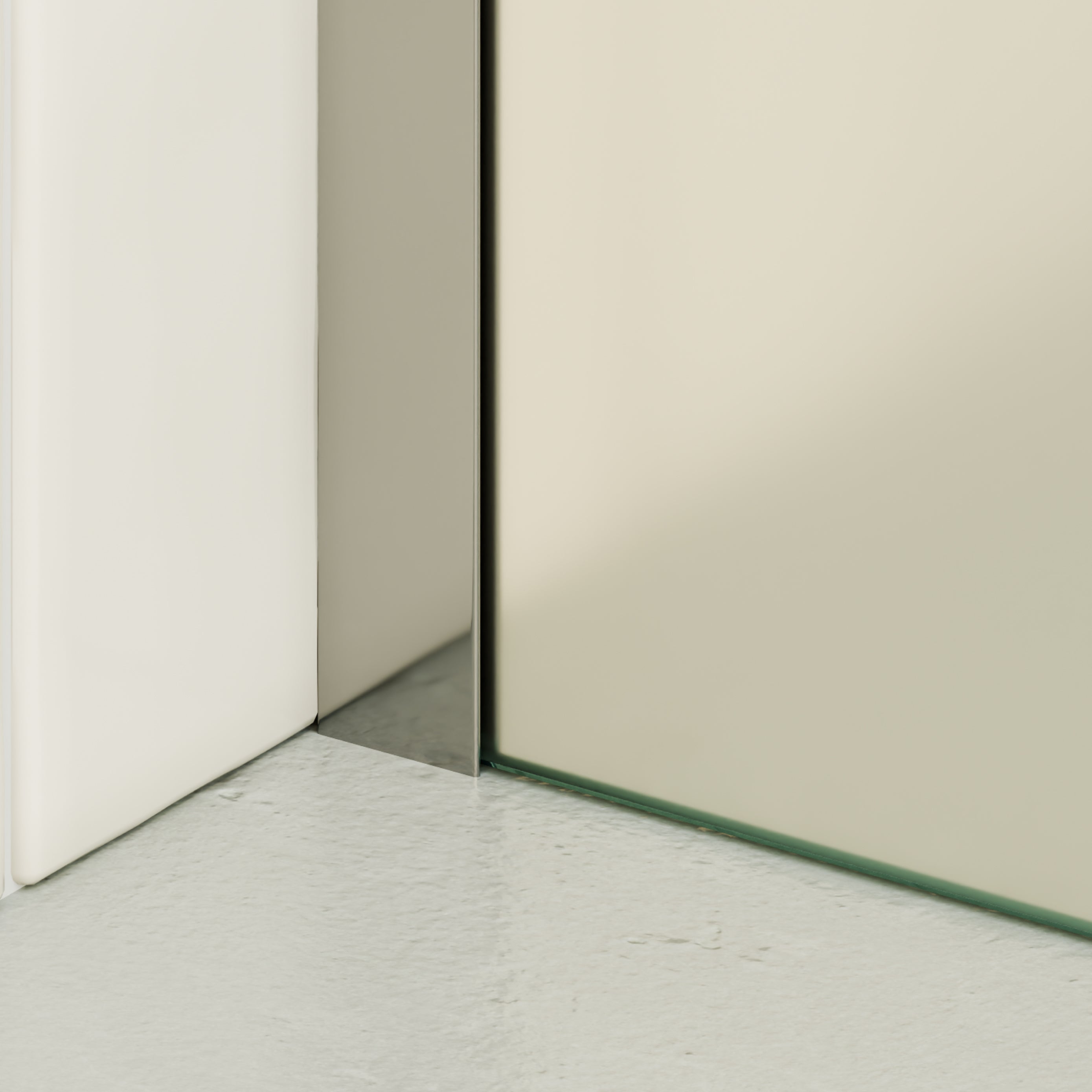 FIONA - Painel de duche walk-In em vidro fosco 10mm com perfil e barra estabilizadora cromado