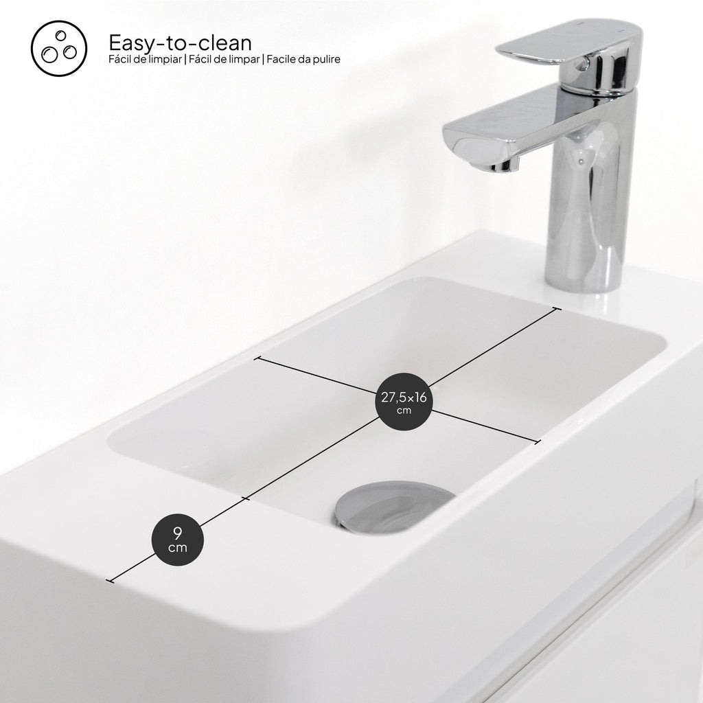 Galene - Mobile lavabo sospeso con cassetti soft-close