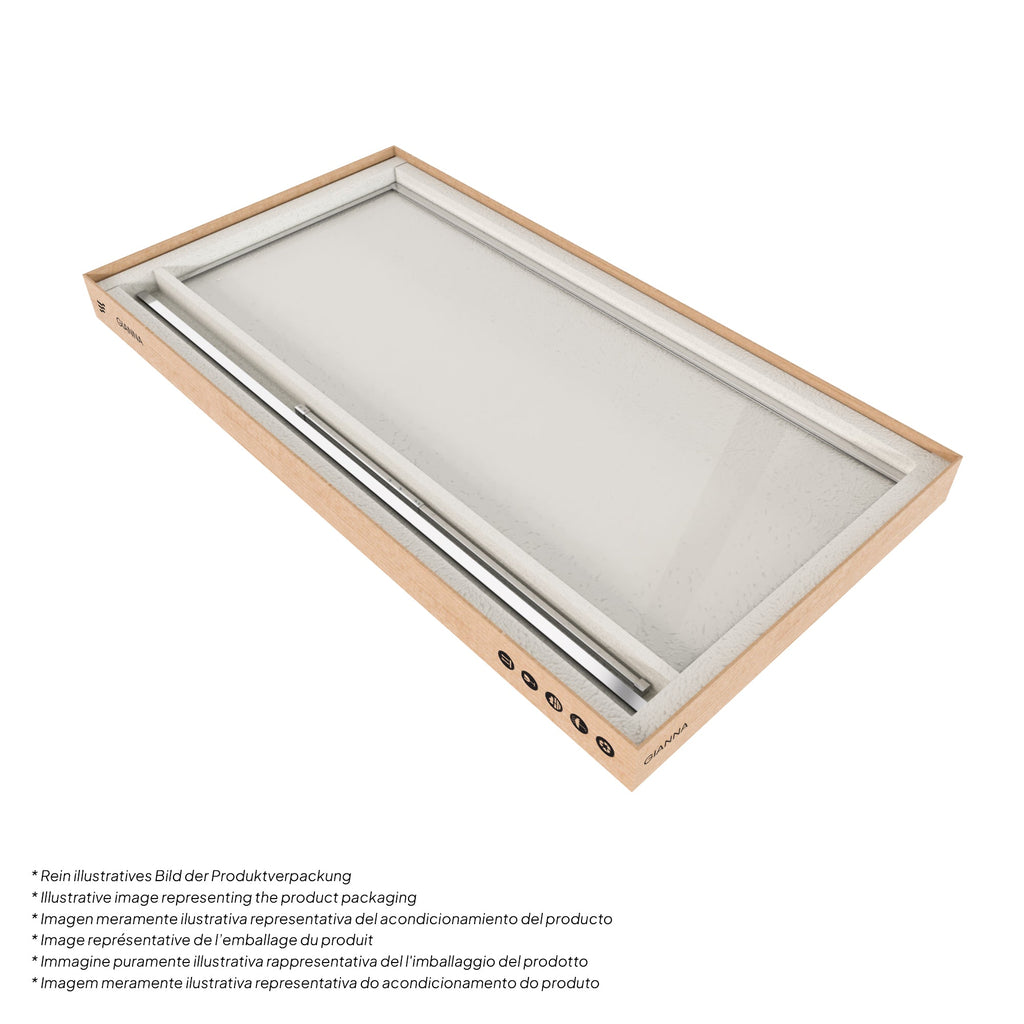 GIANNA - Pannello Doccia Walk-In in Vetro Temperato con Profilo Cromato e Barra Stabilizzatrice