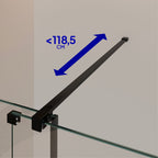 NADINE - Panel de Ducha Walk-In en Vidrio Templado 8 mm con Perfil Negro