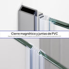 MILA - Puerta plegable en vidrio templado de 6 mm - Varios tamaños