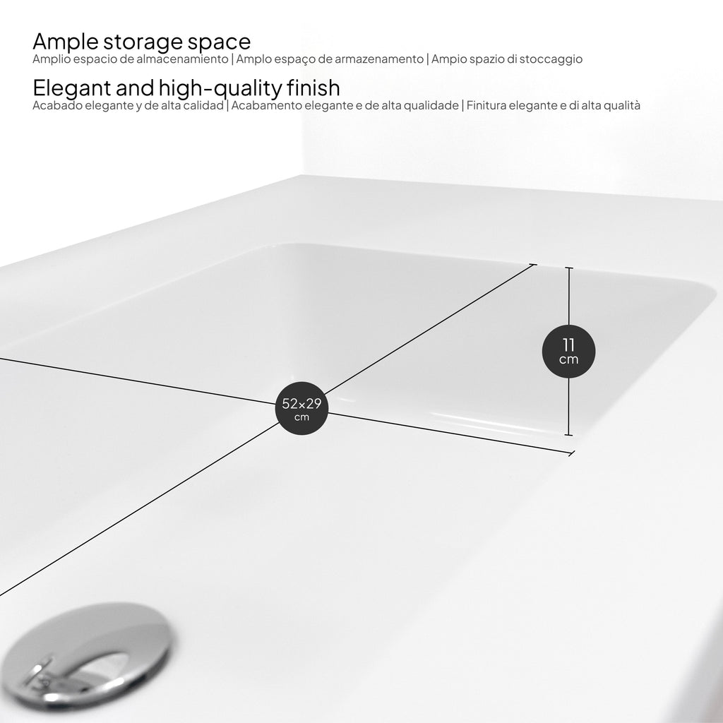 Nereia - Mueble de lavabo suspendido 120 cm con cajón soft-close