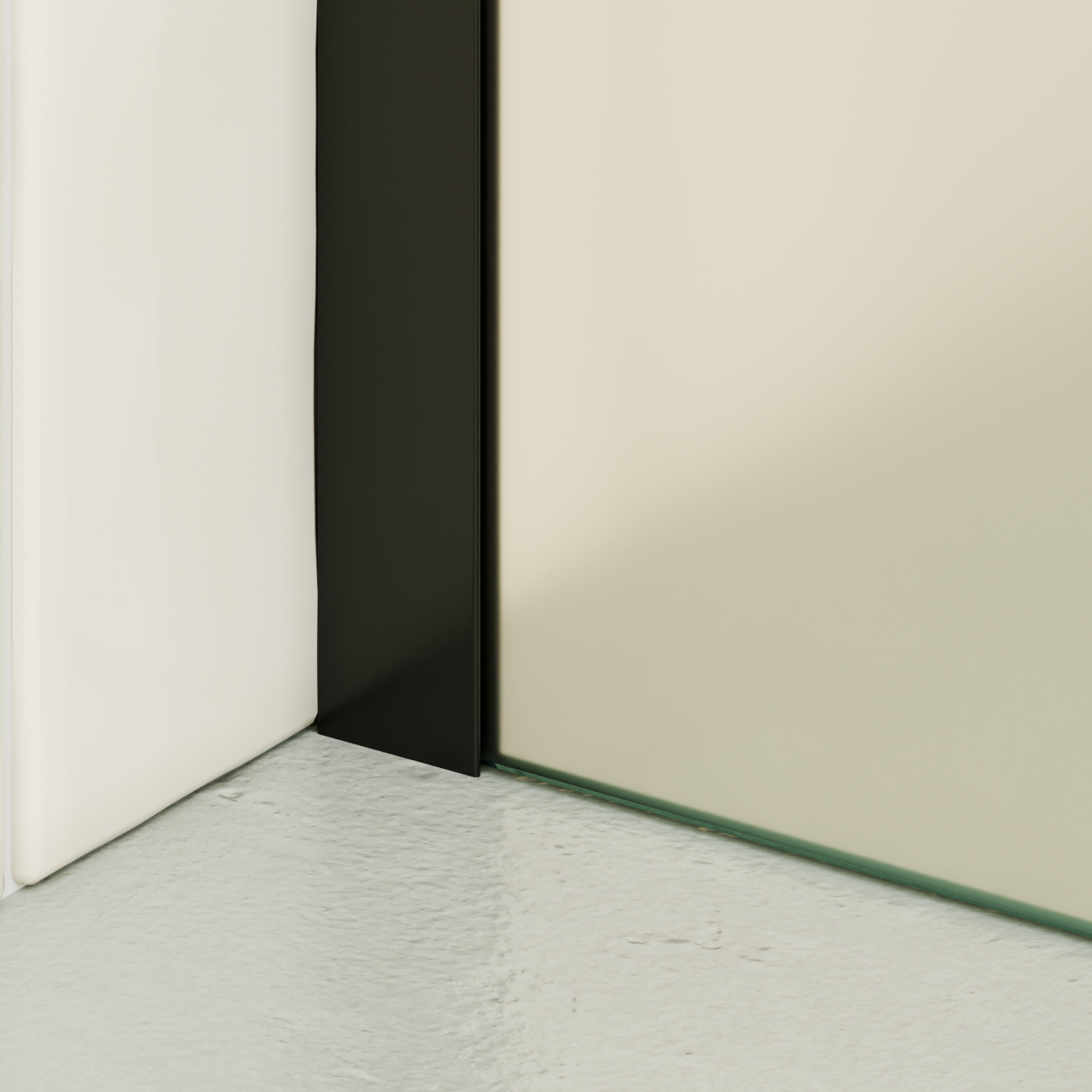FIONA - Painel de duche walk-in em vidro fosco 10mm com perfil e barra estabilizadora preto