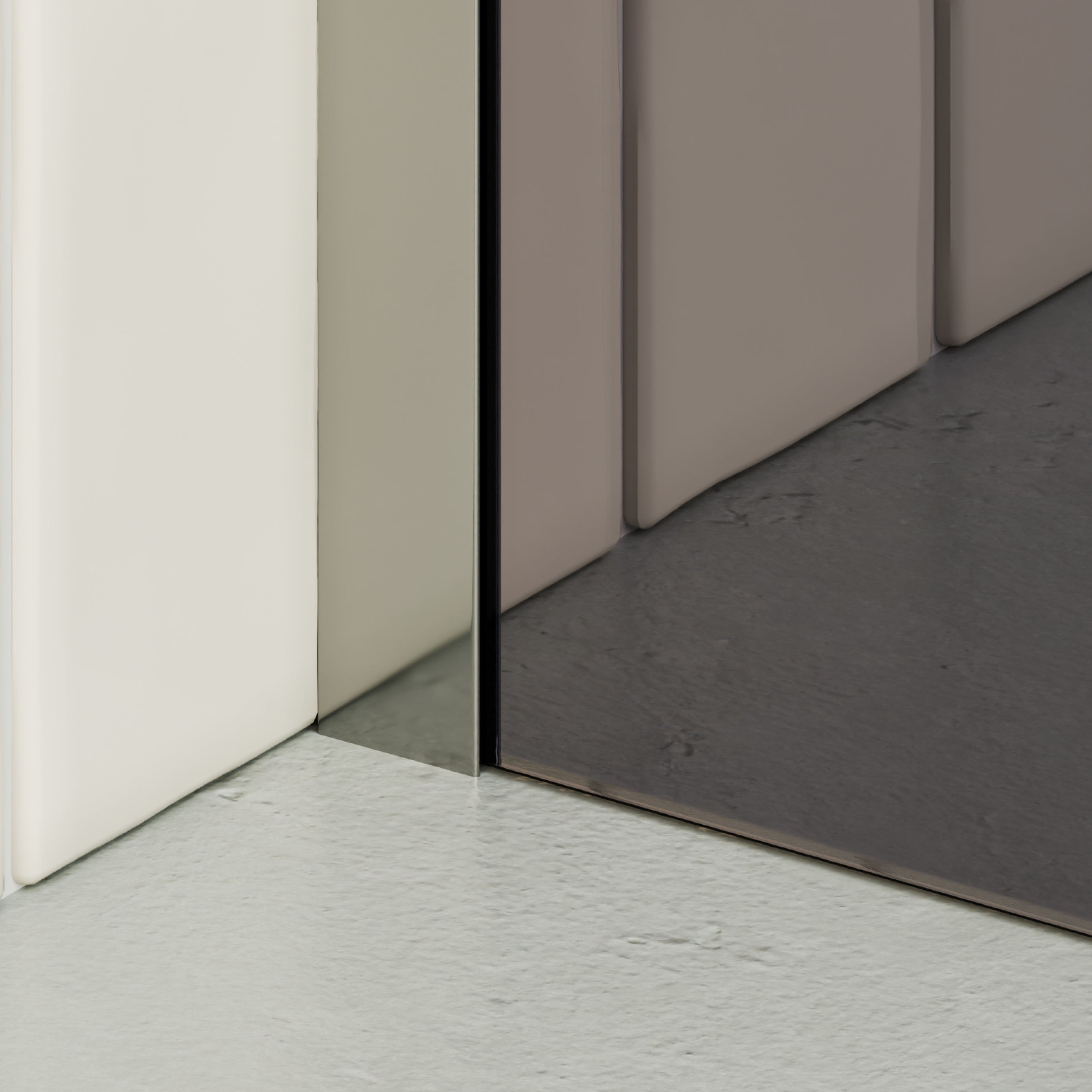 FIONA - Panel de ducha Walk-In en Vidrio Oscurecido 10 mm con perfil y Barra Estabilizadora Cromado