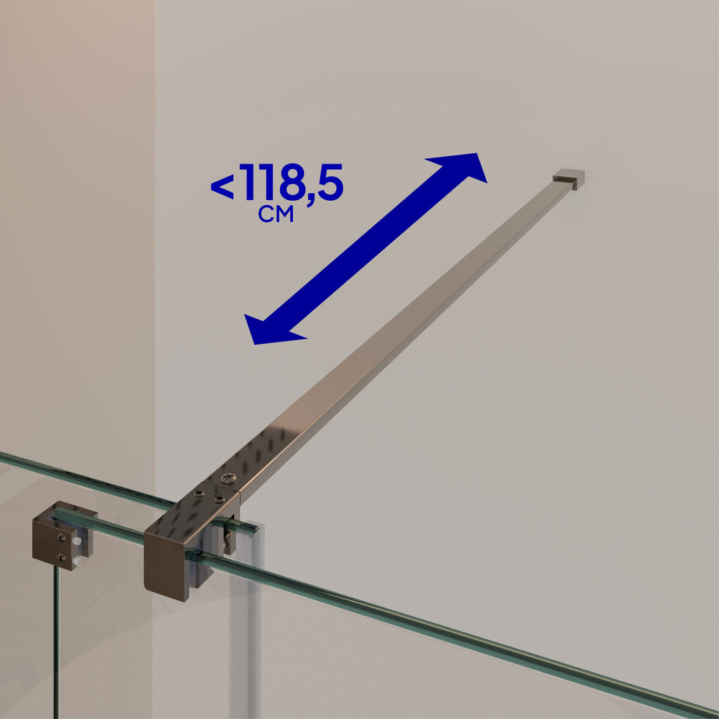 NADINE - Pannello Doccia Walk-In in Vetro Temperato 8 mm con Profilo cromato