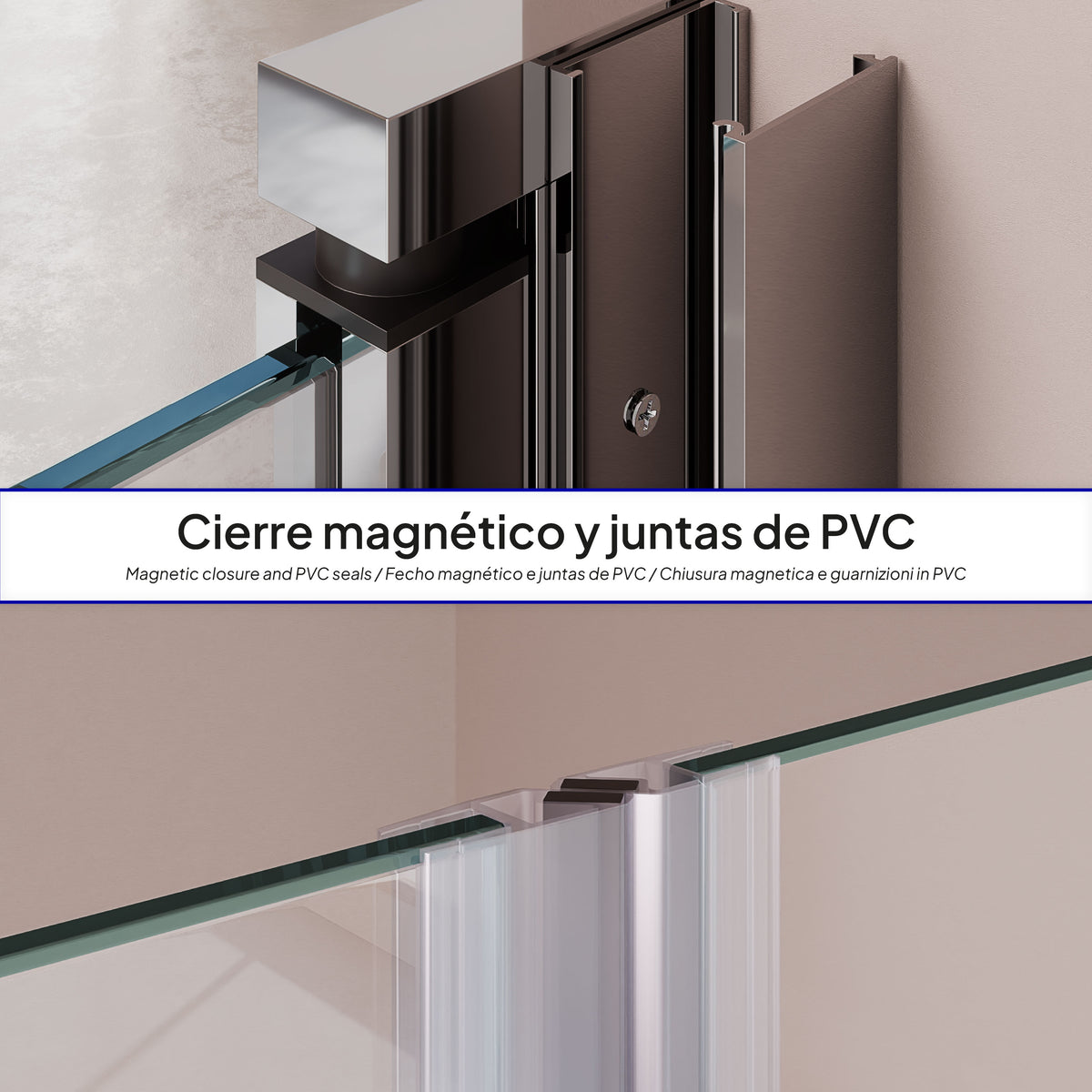 LARA - Porta doccia con ante a battente in vetro temperato parzialmente satinato 6 mm