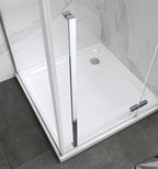 JAYLA - Cabina de ducha reversible, puertas abatibles, vidrio de 6 mm y perfiles cromados