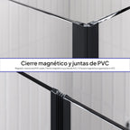 EMMA - Cabina doccia con vetro trasparente 6 mm - Porte articolate e profili neri