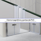 LENA - Frontal de ducha con puertas plegables en vidrio templado esmerilado