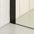 FIONA - Panel de ducha walk-in de vidrio transparente de 10 mm con perfil y barra estabilizadora negros