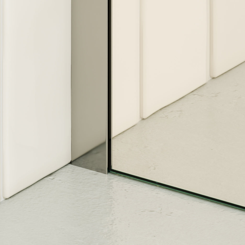 FIONA - Panel de Ducha Walk-In en Vidrio Parcialmente Esmerilado 10 mm con perfil y Barra Estabilizadora Cromado