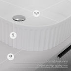Maia - Mueble de lavabo suspendido con cajones soft-close | 90 cm | Blanco acanalado