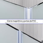EMMA - Cabine de Duche com vidro fosco 6mm - Portas articuladas e perfis em inox