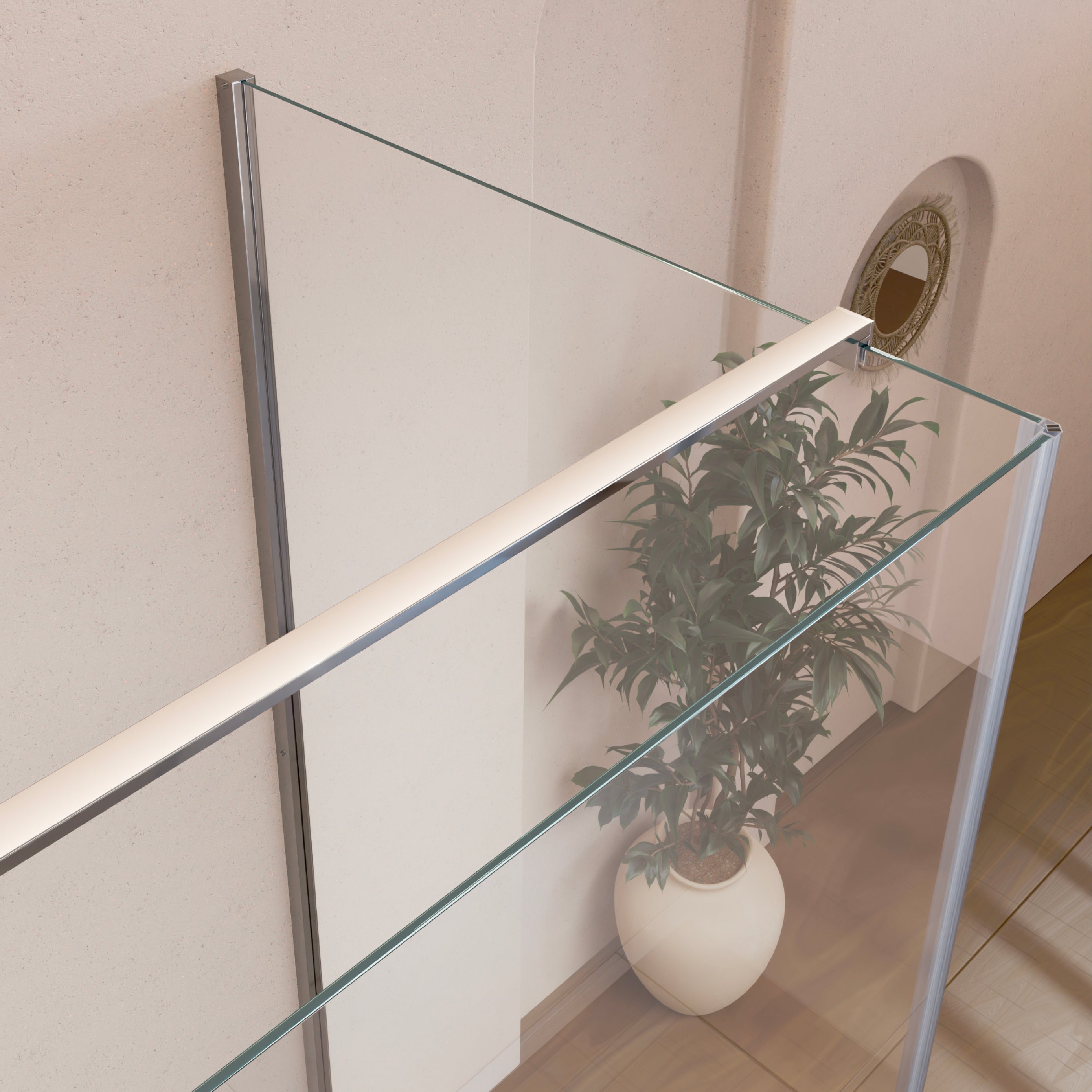 HELLEN - Cabina doccia frontale con porte battenti in vetro temperato e profili in alluminio