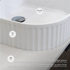 Maia - Mueble de lavabo suspendido con cajones soft-close | 90 cm | Blanco acanalado