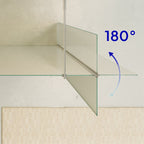 FIONA - Painel de duche walk-In com painel lateral giratório 40 cm em vidro satinado 10mm com perfil e barra estabilizadora cromado