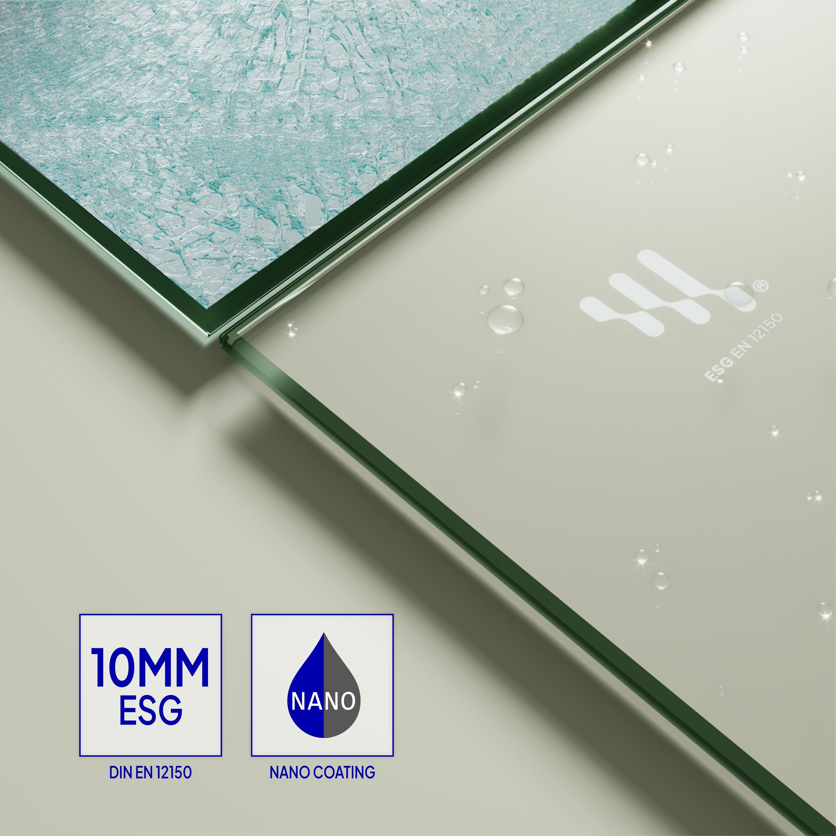 FIONA - Panel de Ducha Walk-In en Vidrio Parcialmente Esmerilado 10 mm con perfil y Barra Estabilizadora Cromado
