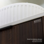 Maia - Mueble de lavabo suspendido con cajones soft-close | 90 cm | Blanco acanalado