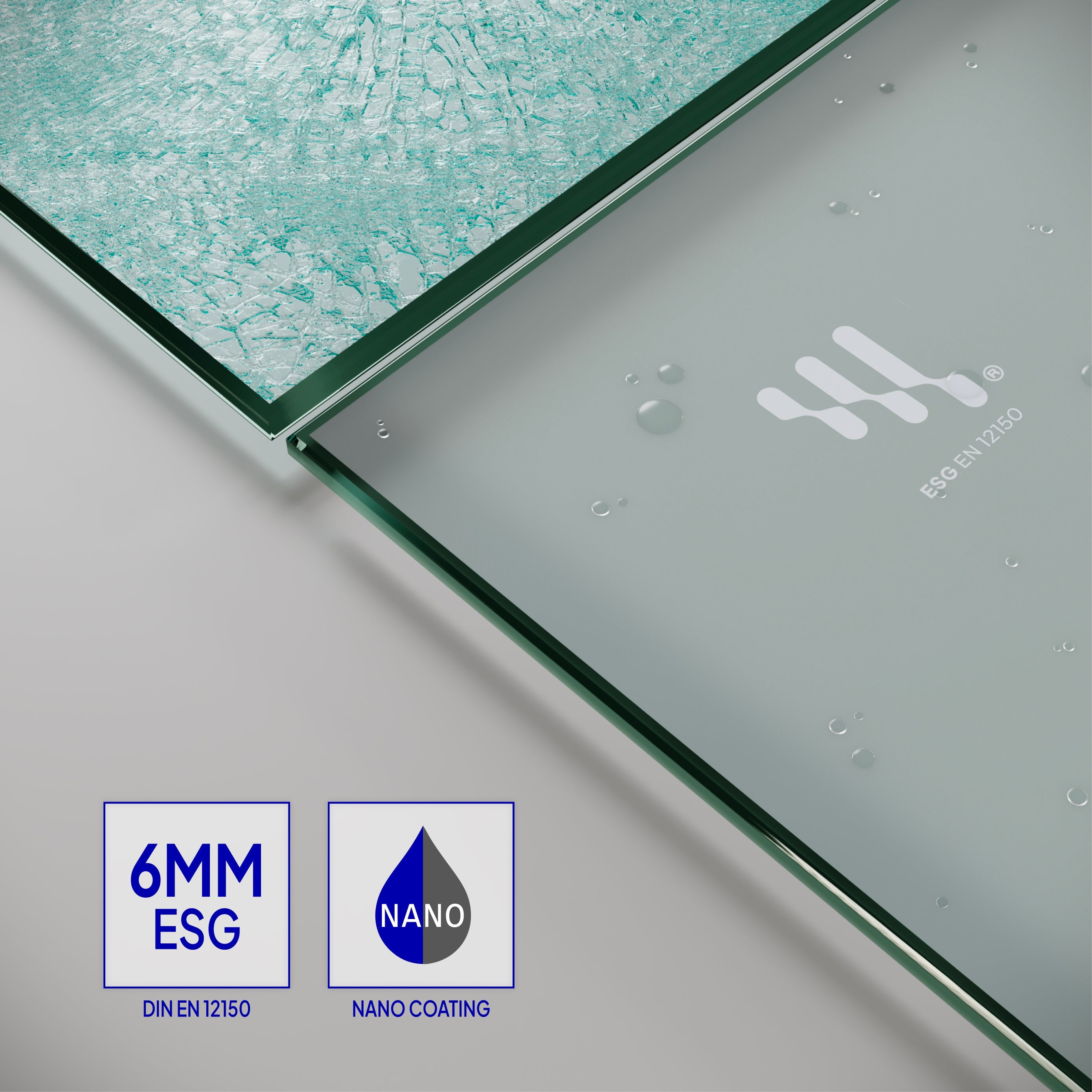 EMMA - Cabine de Duche com vidro fosco 6mm - Portas articuladas e perfis em inox
