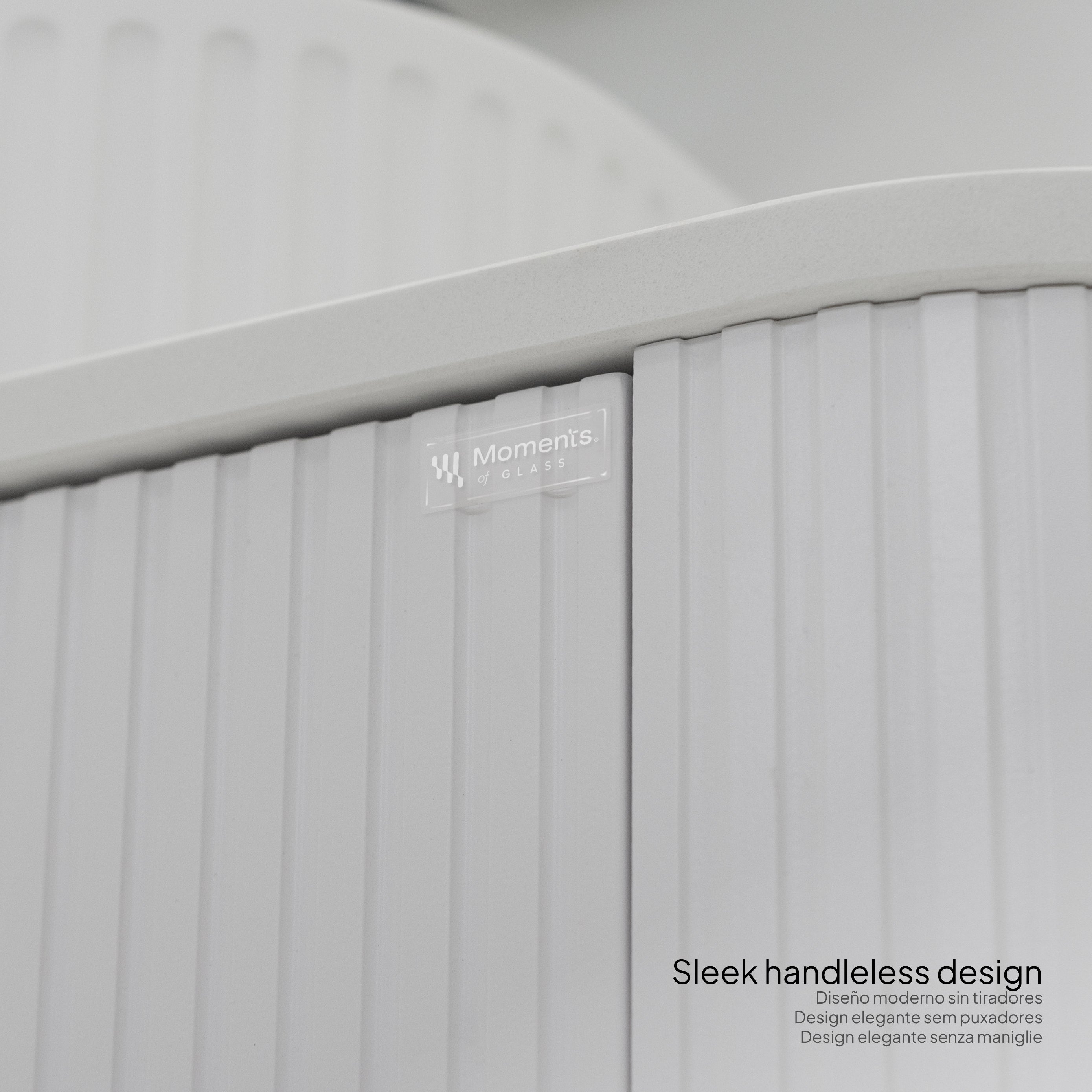 Maia - Mueble de lavabo suspendido con cajones soft-close | 90 cm | Blanco acanalado